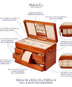 Mele & Co. Empress Wooden Jewelry Box, Ring, Necklace, and Earring Organizer 7 81Hbr47rZOL
