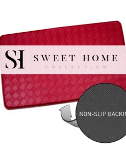 Sweet Home Collection Memory Foam Anti Fatigue Kitchen Floor Mat Rug, Diamond Red, 30" x 18" 7 81HcIy06NL