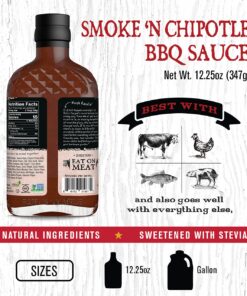 Rufus Teague - Sugar-Free BBQ Sauce Smoke 'N Chipotle - Premium Barbecue Sauce - 12.25 oz. Bottles - 2 Pack Smoke N' Chipotle 13 Ounce (Pack of 2) 9 81He3KKGSL