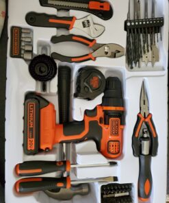 BLACK+DECKER 20V Max Drill & Home Tool Kit, 68 Piece (LDX120PK) 20V Home Tool Kit 70 81HeymBqD L 2
