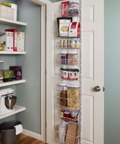 ClosetMaid Adjustable Organizer Rack with Baskets Wall or Over Door Mount, for Kitchen, Pantry, Utility Room, Closet, 12 in. W, White Finish, Inch 12-Inch 34 81HhvYisfL