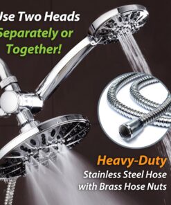 AquaDance 7" Premium High Pressure 3-Way Rainfall Combo for The Best of Both Worlds - Enjoy Luxurious Rain Showerhead and 6-Setting Hand Held Shower Separately or Together - Chrome Finish - 3328 2.5 Gallons Per Minute 22 81Hj0XS0urL