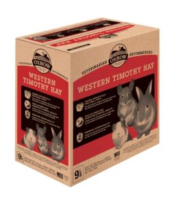 Oxbow Animal Health Western Timothy Hay - All Natural Hay for Rabbits, Guinea Pigs, Chinchillas, Hamsters & Gerbils-Veterinarian Recommended- Digestive & Dental Health- Grown in the USA- 9lb. 9 Pound (Pack of 1) 26 81HlyvA2hL