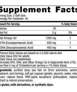Nordic Naturals Ultimate Omega, Lemon Flavor - 90 Soft Gels - 1280 mg Omega-3 - High-Potency Omega-3 Fish Oil Supplement with EPA & DHA - Promotes Brain & Heart Health - Non-GMO - 45 Servings 90 Count (Pack of 1) 19 81Hn6dzyFjL