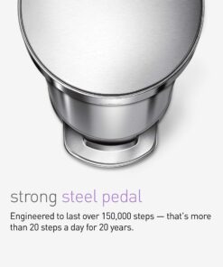 simplehuman 45 Liter / 12 Gallon Slim Hands-Free Kitchen Step Trash Can, Brushed Stainless Steel 28 81HnQsaL08L