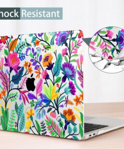 May Chen Compatible with New MacBook Air 13 inch Case 2021, 2020 2019 2018 Release Model: M1 A2337 A2179 A1932, Floral Leaves Garden Rainbow Hard Shell Case for New Mac Air 13 & Retina Dispaly Bright Colorful Flowers 27 81Ho4MbuImL