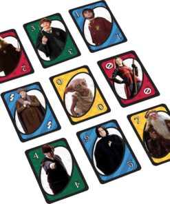 Mattel Games UNO Harry Potter Card Game Movie-Themed Collectors Deck of 112 Cards with Hogwarts Character Images, Gift for Fans Ages 7 Years Old & Up First Edition 29 81HoZHmAElL