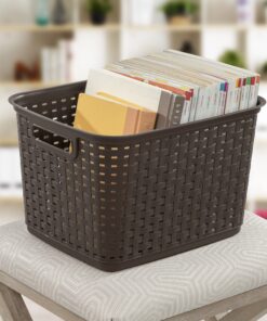 Sterilite 12736P06 Tall Weave Basket, Espresso, 6-Pack 24 81HpI5ObGZL