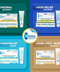 Globe Triple Antibiotic First Aid Ointment, 1 oz (2-Pack) First Aid Antibiotic Ointment, 24-Hour Infection Protection, Wound Care Treatment for Minor Scrapes, Burns and Cuts 12 81HpiS6lmqL