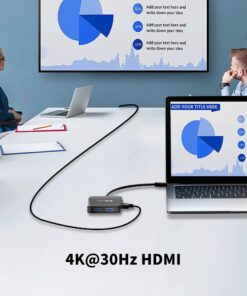 USB C Hub, Multi-Port USB Type-C Hub with 4K HDMI, Power Delivery 100 W | 3 USB 3.0 Port | 1 Type-C 3.0 Port | USB Splitter Adapter for MacBook, Mac Mini, XPS, Laptop and USB C Devices 0.5ft 26 81HsAnObnaL