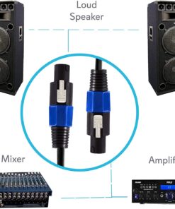 Pyle-Pro Audio Cord Connector to Male Speakon Connection 30 ft 12 Gauge Black Heavy Duty Professional Speaker Cable Wire-Delivers Sound-Pyle PPSS30, USB 14 81HsK0o2biL