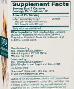 Alternative view of Himalaya Boswellia, Joint Support for Mobility and Flexibility, Promotes Tissue Preservation, 250 mg, 60 Capsules, 1 Month Supply, 2 Pack 60 Count (Pack of 2)