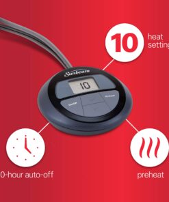 Alternative view of Sunbeam Heated Blanket | Microplush, 10 Heat Settings, Slate, King - BSM9KKS-R825-16A00