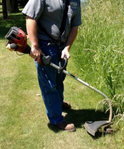 Sling Swing Adjustable Weed Eater & Grass String Trimmer Harness Shoulder Strap w/ Shock Bungee, Quick Detach Swivel, Ambidextrous, Limb Strain & Arm Stretch Tool - Professional Comfort Garden Tools 1" webbing 14 81HwtWLcEIL