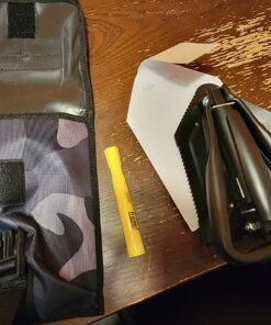 RHINO USA Folding Survival Shovel w/Pick - Heavy Duty Carbon Steel Military Style Entrenching Tool for Off Road, Camping, Gardening, Beach, Digging Dirt, Sand, Mud & Snow. 51 81HzDnhzOjL