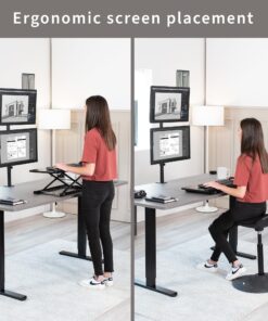 VIVO Dual LCD Monitor Desk Mount Stand Heavy Duty Stacked, Holds Vertical 2 Screens up to 32" (STAND-V002T) Black 29 81HzPWcqW8L