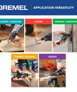 Dremel 8220-1/28 12-Volt Max Cordless Rotary Tool Kit- Engraver, Sander, and Polisher- Perfect for Cutting, Wood Carving, Engraving, Polishing, and Detail Sanding- 1 Attachment & 28 Accessories 29 Piece Kit 25 81HzgU4TwqL