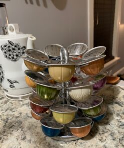 Nifty Vertuoline Coffee Pod Carousel – Nickel Chrome Finish, 28 Pod Capsule Holder, Spins 360-Degrees, Lazy Susan Platform, Home or Office Kitchen Counter Organizer 37 81I 6uEpSL