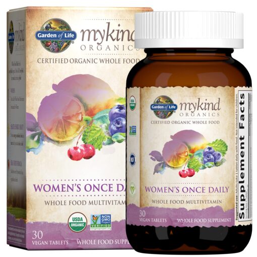 Garden of Life Organics Women's Once Daily Multi - 30 Tablets, Whole Food Multi with Iron, Biotin, Vegan Organic Vitamin for Womens Health, Energy Hair Skin & Nails 30 Count (Pack of 1) Multivitamin