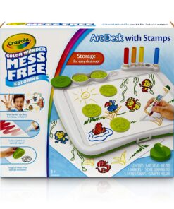 Crayola Color Wonder Mess Free Art Desk with Stamps, 20+ Pieces, Kids Toys 17 81I nCk1cdL