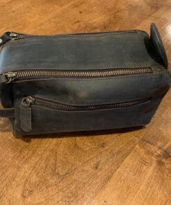 KOMALC Premium Buffalo Leather Unisex Toiletry Bag Travel Dopp Kit Distressed Tan 64 81I0gho5qsL