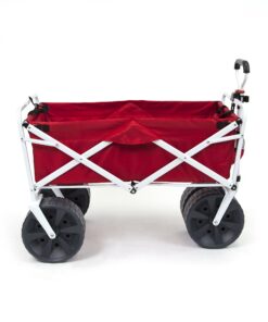 Mac Sports Heavy Duty Collapsible Folding All Terrain Utility Wagon Beach Cart - Red/White 16 81I12hABOJL