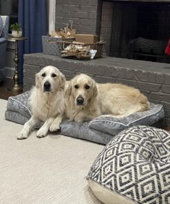 WNPETHOME Dog Beds for Extra Large Dogs, Washable, Bolster Sofa Bed with Waterproof Lining & Non-Skid Bottom, Orthopedic Egg Foam Couch for Pet Sleeping, Pet Bed 42.0"L x 30.0"W x 7.0"Th Grey 30 81I1ZOzSKGL