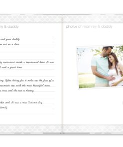 Pearhead First 5 Years Chevron Baby Memory Book, Clean-Touch Baby Safe Ink Pad for Baby’s Handprint or Baby’s Footprint, Gender Neutral Baby Milestone And Pregnancy Book, Gray Gray Chevron Babybook 37 81I1met7gJL