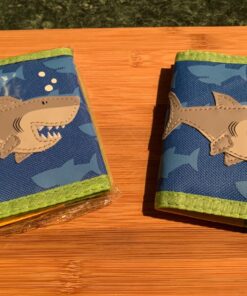 Stephen Joseph, Kids Unisex Wallet, Toddler Wallet for Boys and Girls with Applique Designs, Screen Printed Wallet with Zippered Coin Pocket, Shark 20 81I36zi lhL