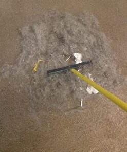 FURemover Original Indoor Pet Hair Rubber Broom with Carpet Rake and Squeegee, Black and Yellow FURemover Original Indoor Broom 41 81I3DIHuvnL