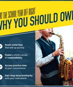 Mendini By Cecilio Eb Alto Saxophone - Case, Tuner, Mouthpiece, 10 Reeds, Pocketbook- Black & Gold E Flat Musical Instruments 29 81I3Mic8tL 1