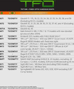 TRUGLO TFO Tritium & Fiber-Optic Handgun Sight | Snag-Resistant Front & Rear Bright Night Sights, Compatible with Glock Handguns Green Front / Yellow Rear Glock Low Set 30 81I3yT91HiL