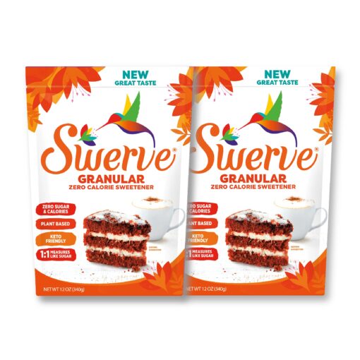 Swerve Ultimate Sugar Replacement Sweetener, Granular Sugar Substitute, Zero Calorie, Keto Friendly, Zero Sugar, Non-Glycemic, 12oz (2 Pack)