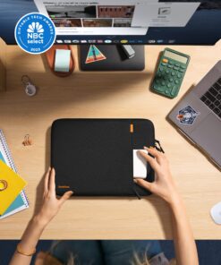 tomtoc 360° Protective Laptop Sleeve for 15-inch New MacBook Air M2 A2941 2023, 15 Inch Microsoft Surface Laptop 5/4/3, Dell XPS 15 Plus, 15'' MacBook Pro A1990 A1707, Water-Resistant Case Bag, Black 15-inch for New MacBook Air 54 81I4pp 0sKL