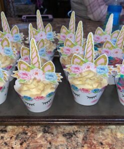 Unicorn Themed Party Supplies Set,Unicorn Cake Plates,Cups,Napkins,Tablecloth,Straws&Decoration,Paper Disposable Tableware Set for Girls Children Birthday Party or First,Baby Shower, Serves 16 Guests 32 81I5XgZlFUL