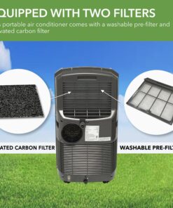 Alternative view of Whynter ARC-12S 12,000 BTU Portable Air Conditioner with Dehumidifier and Fan, Includes Storage Bag, Platinum, 400 Sq Ft Air Conditioner, 400 sq ft