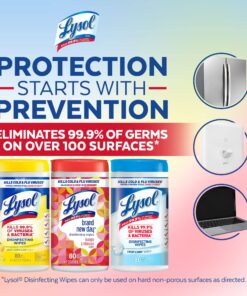 Lysol Disinfectant Wipes Bundle, Multi-Surface Antibacterial Cleaning Wipes, contains x2 Lemon & Lim Blossom, Crisp Linen, Mango & Hibiscus, 80 Count (Pack of 4) 20 81IB8ftSJhL