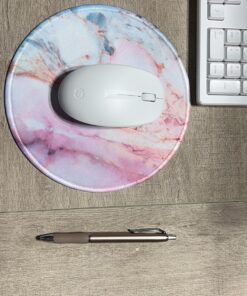 ITNRSIIET Marble Round Mouse Pad, Pink Marble Customized Premium-Textured Mouse Mat,Washable Mousepads with Lycra Cloth, Non-Slip Rubber Base Small Mousepad, 7.87×7.87×0.12 inches (Pink Marble) 29 81IBXLMRQLL