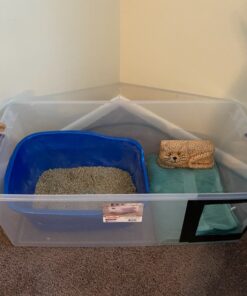 Van Ness Pets Large Open High Sided Cat Litter Box, Blue, CP2HS Pack of 1 32 81ICOOVBKsL