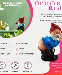 Funny Guy Mugs Middle Finger Gnome Statue - Mooning Gnome - Indoor or Outdoor Garden Gnome Sculpture for Patio, Yard or Lawn - Funny Gnomes Inappropriate Gifts - Naughty Gnomes 15 81IDFCDgeNL