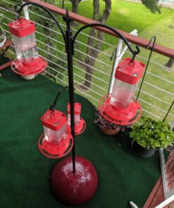 Sorbus Bird Feeding Station - 7ft Tall Metal Pole Bird Feeder Stand with 2 Ground Stake Prongs & 4 Hangers with Bird Bath, Bird Food Mesh Tray for Attracting Wild Birds Outside, Garden Decor, Plants 2-Prong Stake 28 81IDoS8ZU5L