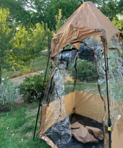 Sports Tent, MioTsukus Instant Weather Proof Pod, Pop Up Bubble Clear View Tent, All Weather Shelter with Extra Top Cover for Soccer, Football, and Other Outdoor Events- 1~4 People 40"l X 46"w X 65"h (1~2 Person) 84 81IElr1UscL