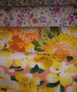 RayLineDo® 10 Pcs Different Pattern Multi Color 100% Cotton Poplin Fabric Fat Quarter Bundle 18" x 22" Patchwork Quilting Fabric Yellow and Pink Series 22 81IFvXM2KpL