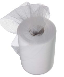 White Tulle Spool 6 Inch x 100 Yards for Tulle Decoration White 8 81IGM7Kw WL