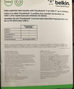 Belkin Thunderbolt 3 Cable (USB-C to USB-C) - USB C Cable For MacBook Air, Galaxy, Apple TV & More, Fast Charging Up To 100W, Made For USB-C, Thunderbolt 3 devices & 5K/Ultra HD - 1.6ft/0.5m - Black 11 81IGNcN qL