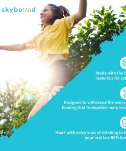 Alternative view of SkyBound Replacement Trampoline Mat, Fits 14ft Frames w/Spring Tool and Durable V-Rings, Bounce Safely with Extra Rows of Stitching - Jumping Mat for 14ft Round Trampoline - Fit 72, 88, and 96 Springs 150” Wide | 72 Rings | Fits 5.5” springs Black