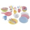 KidKraft 27-Piece Pastel Cookware Set, Plastic Dishes and Utensils for Play Kitchens, Gift for Ages 18 mo+ 46 81IHg9d17xL