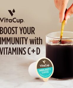 Alternative view of VitaCup Immunity Coffee Pods, Wellness Boost with Antioxidants, Echinacea, Probiotics, Vitamin C & D3, Medium Dark Roast, Recyclable Single Serve Pod Compatible with Keurig K-Cup Brewers,16 Ct 16 Count (Pack of 1)