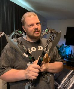 Alien Warrior Fantasy Battle Axe w/ Dagger & Plaque New 18 81IJwcIP6DL