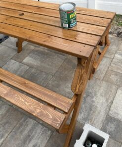 Best Choice Products 2-in-1 Transforming Interchangeable Outdoor Wooden Picnic Table Garden Bench for Backyard, Porch, Patio, Deck w/Umbrella Hole - Natural 41 81ILTsZ1bLL